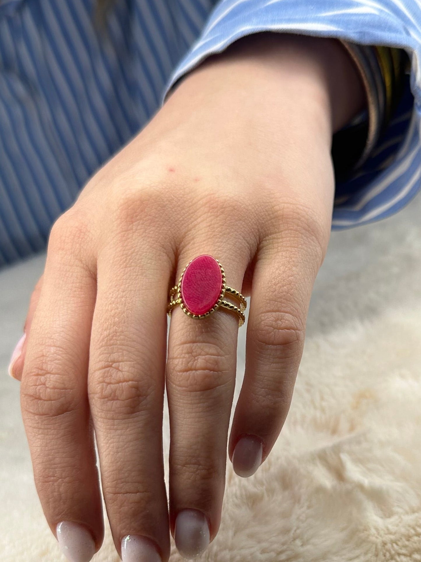 Bague Ambre Framboise