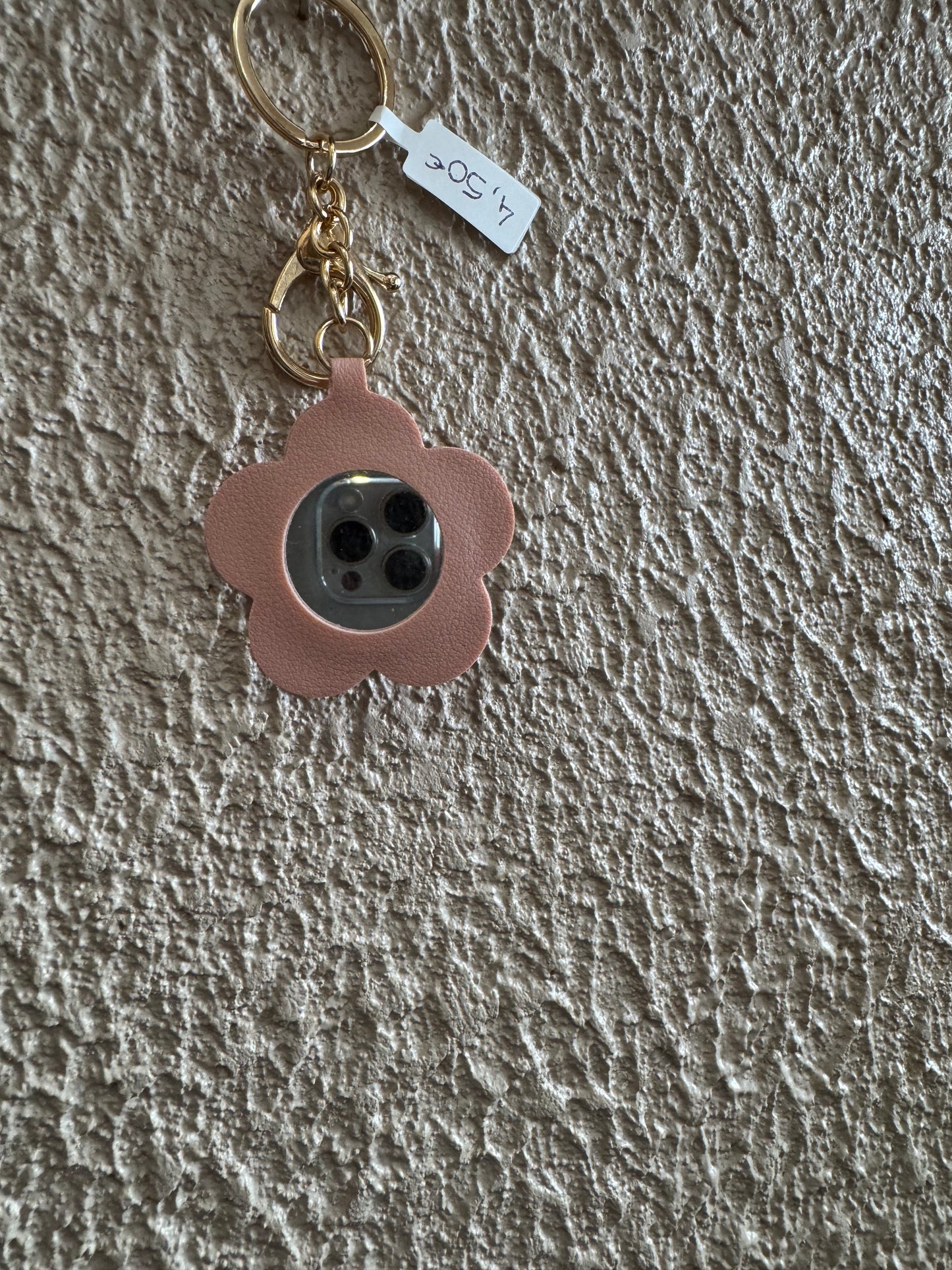 Porte clés miroir fleur