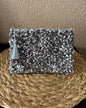 Pochette argent avec sequins