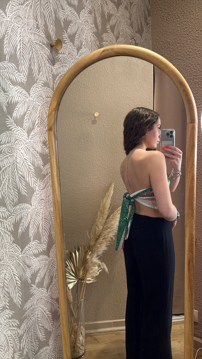 Top bandeau Isadora vert