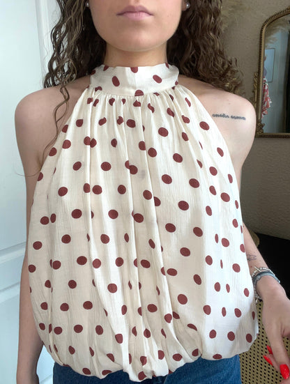 Top bretelles à pois Livia