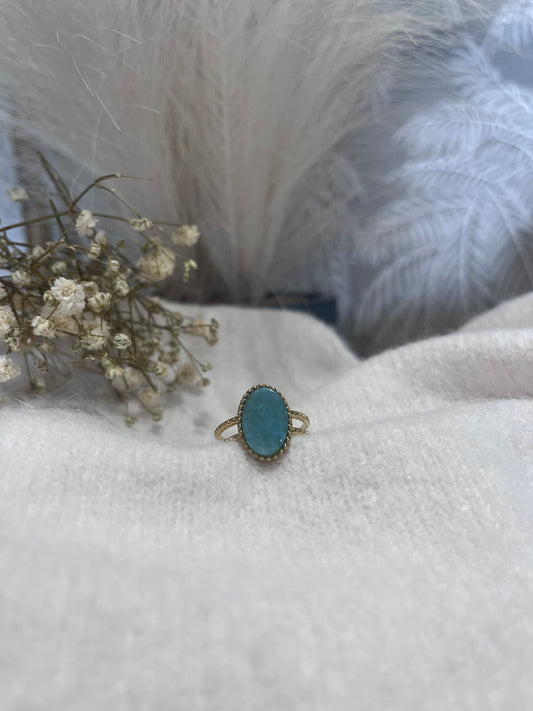 Bague Ambre Bleu azur