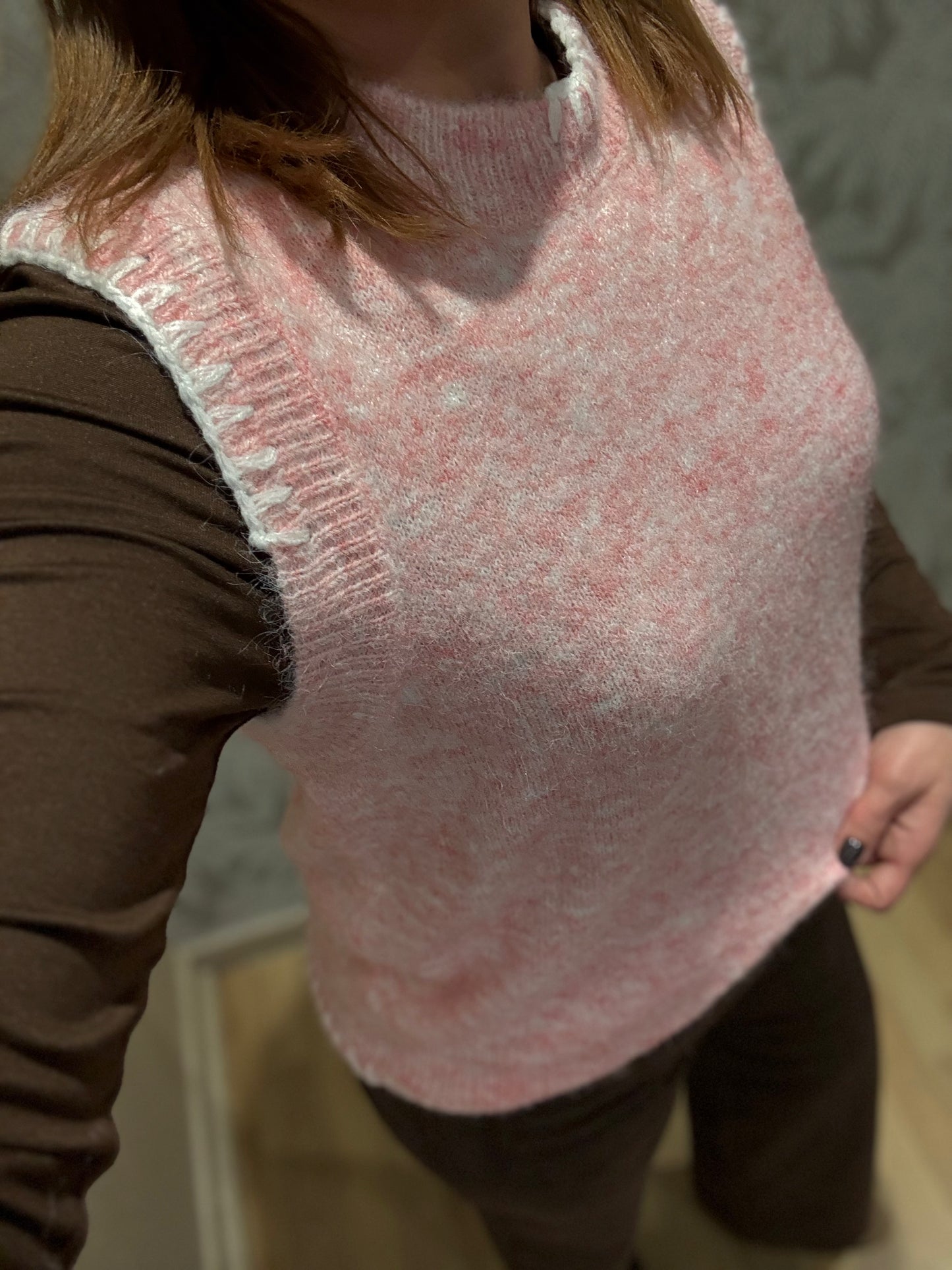 Pull sans manches Colette - Rose poudré