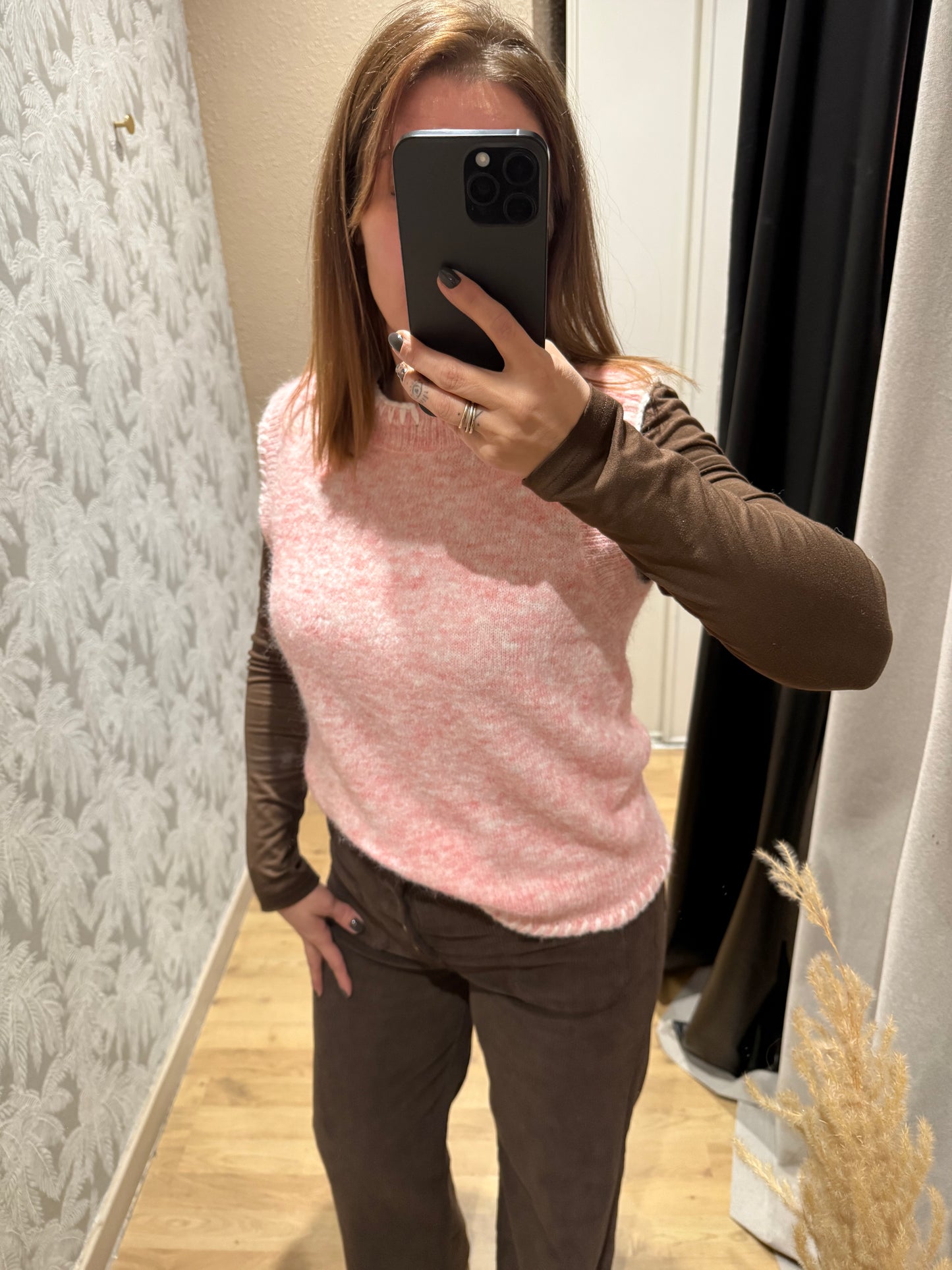 Pull sans manches Colette - Rose poudré