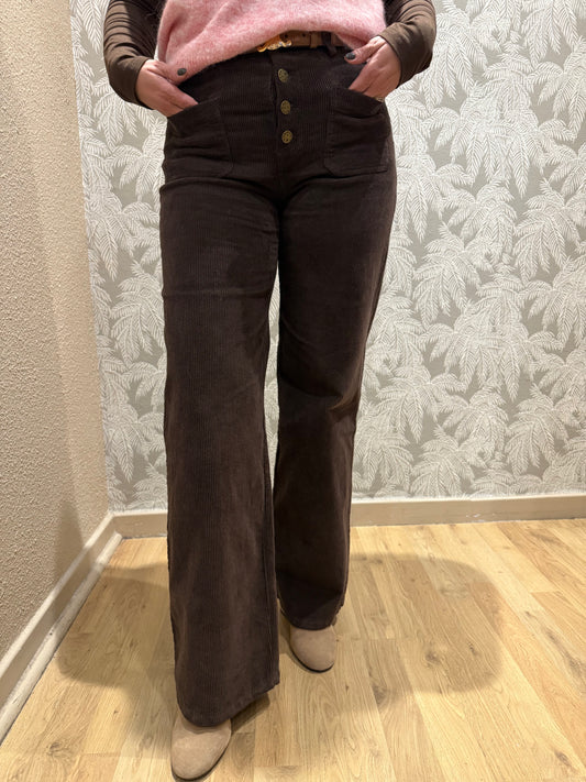 Pantalon velours - Brunette
